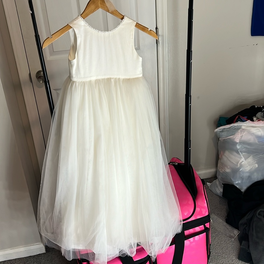 Ivory white Flower Girl dress.